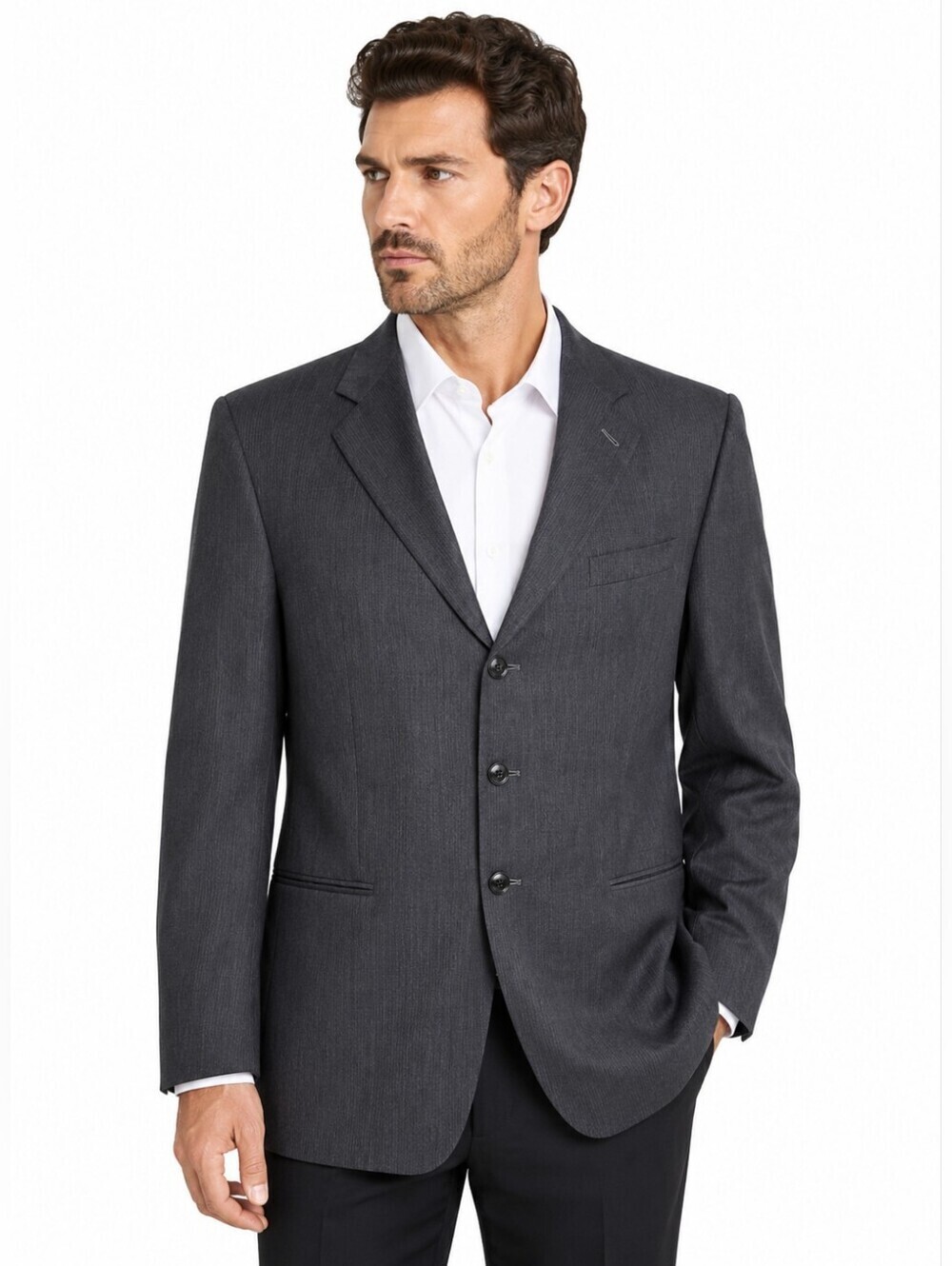 Armani Collezioni 44R Gray Pinstripe Wool Sport Coat Blazer Italy